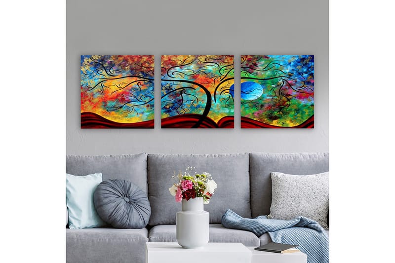Decorative Canvas Painting (3 Pieces) 30x30 - Innredning - Bilder & kunst - Lerretsbilder