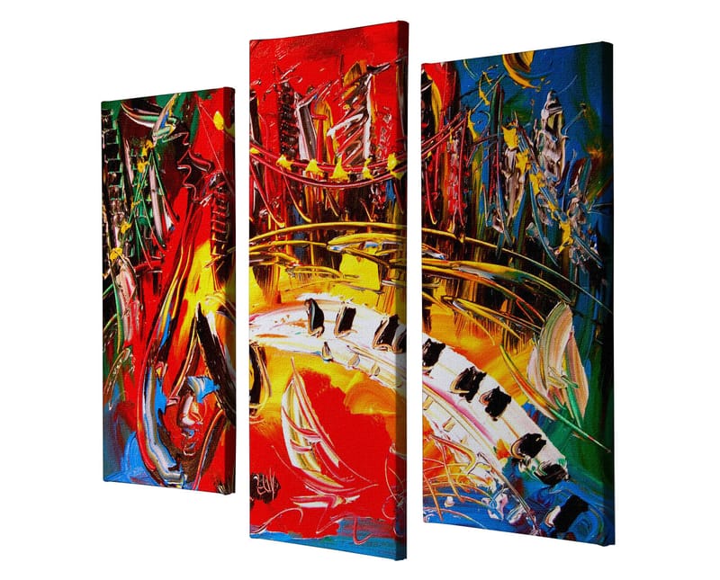 Dekorativ Canvasbilde 3-Deler 45x20 cm - Flerfarget - Innredning - Bilder & kunst - Lerretsbilder