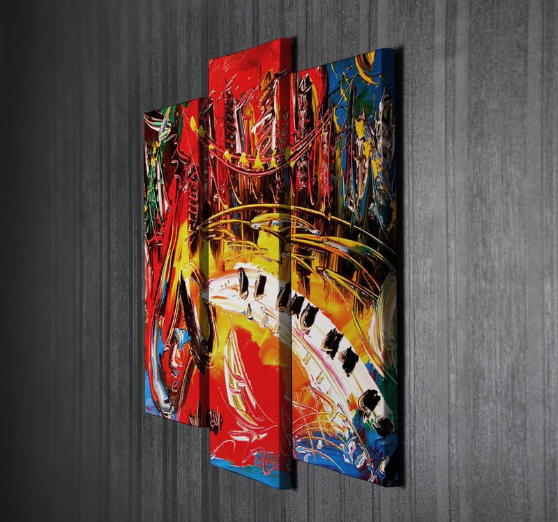 Dekorativ Canvasbilde 3-Deler 45x20 cm - Flerfarget - Innredning - Bilder & kunst - Lerretsbilder