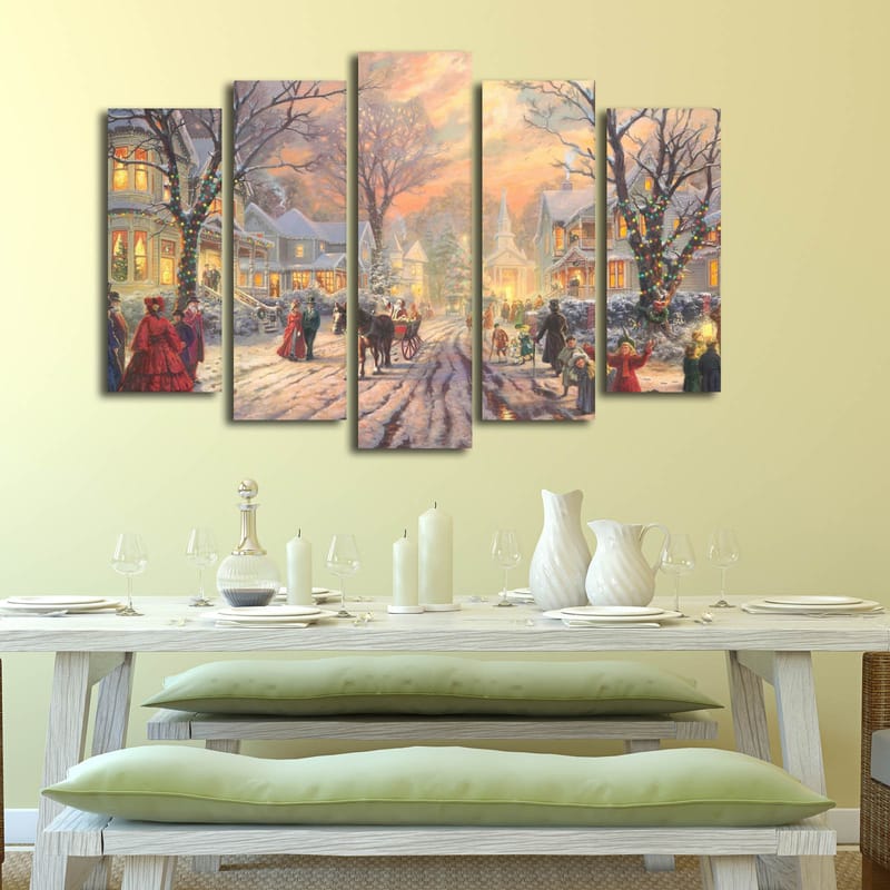 Dekorativ Canvasbilde 5-Deler 19x70 cm - Flerfarget - Innredning - Bilder & kunst - Lerretsbilder