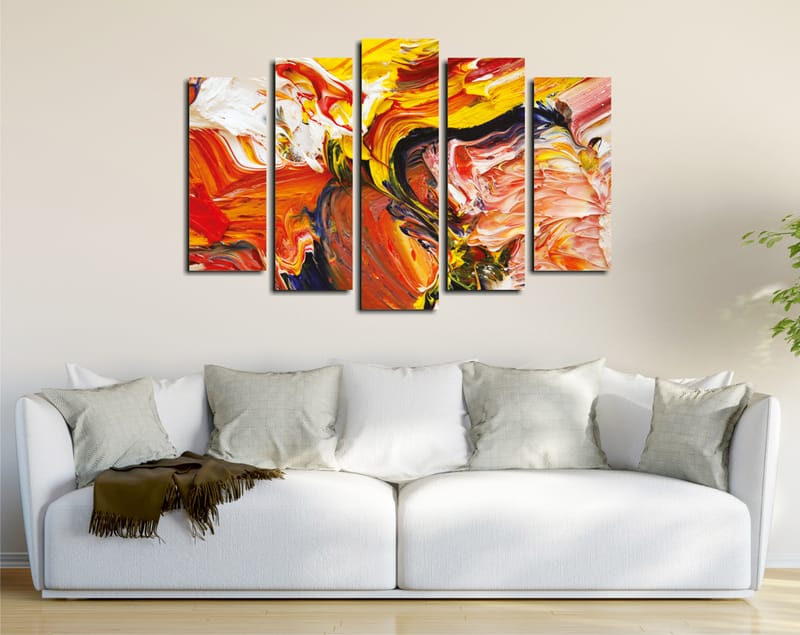 Dekorativ Canvasbilde 5-Deler 70x20 cm - Flerfarget - Innredning - Bilder & kunst - Lerretsbilder
