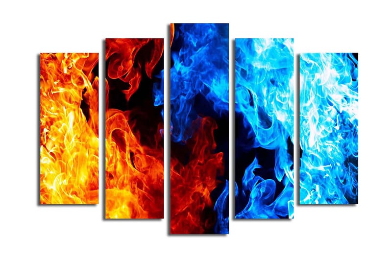 Dekorativ Canvasbilde 5 Deler - Flerfarget - Innredning - Veggdekorasjon - Skilt - Metallskilt