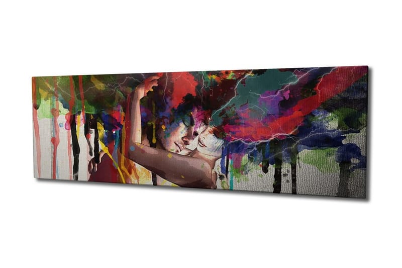 Dekorativ Canvasbilde - Flerfarget - Innredning - Veggdekorasjon - Veggklokke