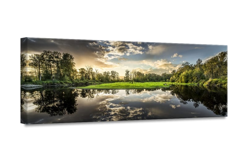 Green Sunset Tavle 60x150 cm - Canvas - Møbler - Medie- & TV-møbler - TV-benk & mediabenk