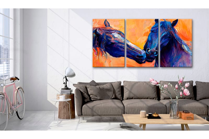 Tavle Blue Horses 120X60 - Artgeist sp. z o. o. - Innredning - Bilder & kunst - Lerretsbilder