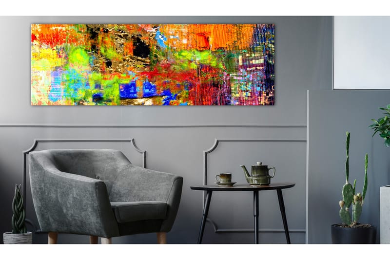 Tavle Colourful Abstraction (1 Part) Narrow 120X40 - Artgeist sp. z o. o. - Innredning - Bilder & kunst - Lerretsbilder