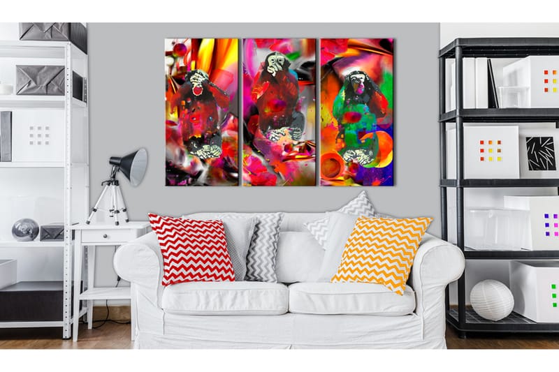Tavle Crazy Monkeys Triptych 120X80 - Artgeist sp. z o. o. - Innredning - Bilder & kunst - Lerretsbilder