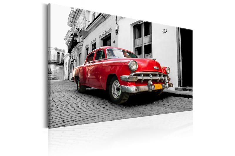 Tavle Cuban Classic Car (Red) 90X60 - Artgeist sp. z o. o. - Innredning - Bilder & kunst - Lerretsbilder