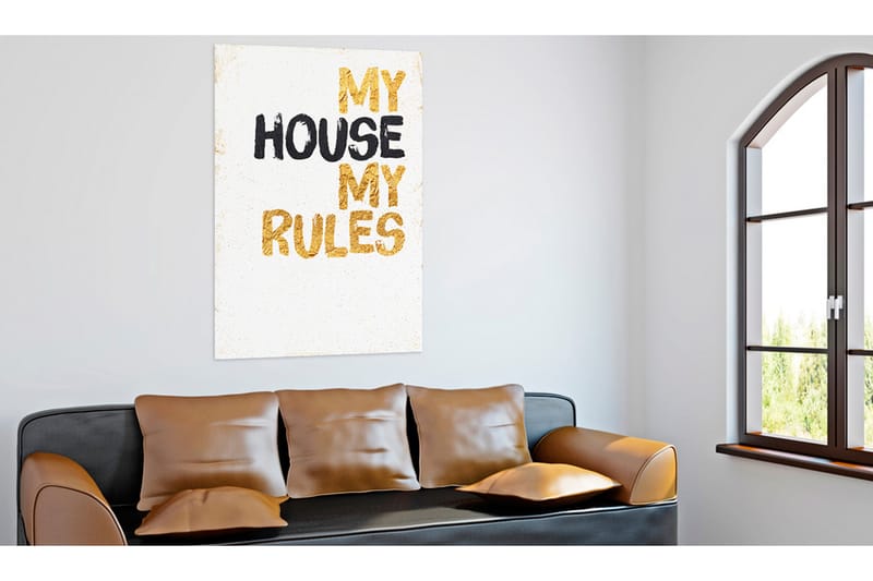 Tavle My Home: My House, My Rules 80X120 - Artgeist sp. z o. o. - Innredning - Bilder & kunst - Lerretsbilder