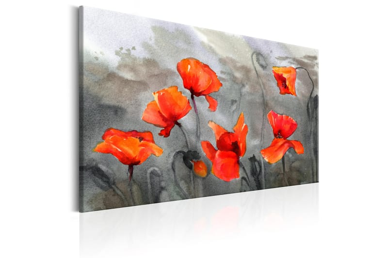 Tavle Poppies (Watercolour) 120X80 - Artgeist sp. z o. o. - Innredning - Bilder & kunst - Lerretsbilder