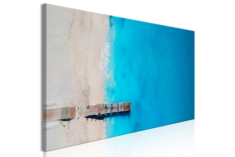 Tavle Sea And Wooden Bridge (1 Part) Narrow Blue 120X40 - Artgeist sp. z o. o. - Innredning - Bilder & kunst - Lerretsbilder