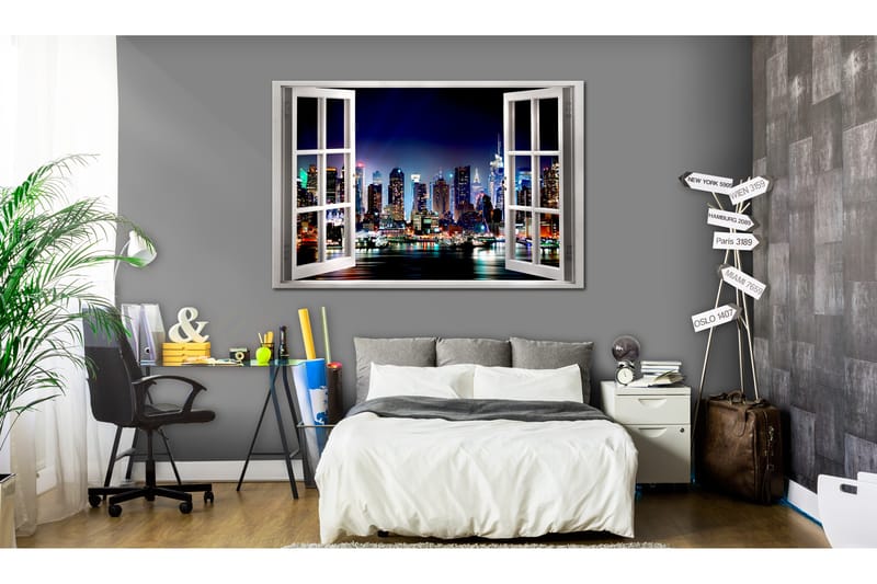 Tavle Window: View Of New York 120X80 - Artgeist sp. z o. o. - Innredning - Bilder & kunst - Lerretsbilder