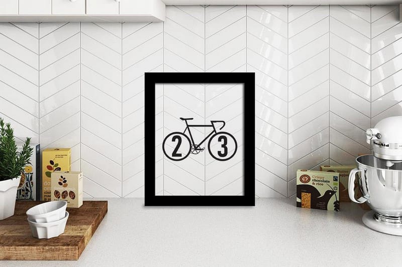 Bike 23 Illustrasjon Svat/Hvit 2 - 23x28 cm - Innredning - Bilder & kunst - Posters