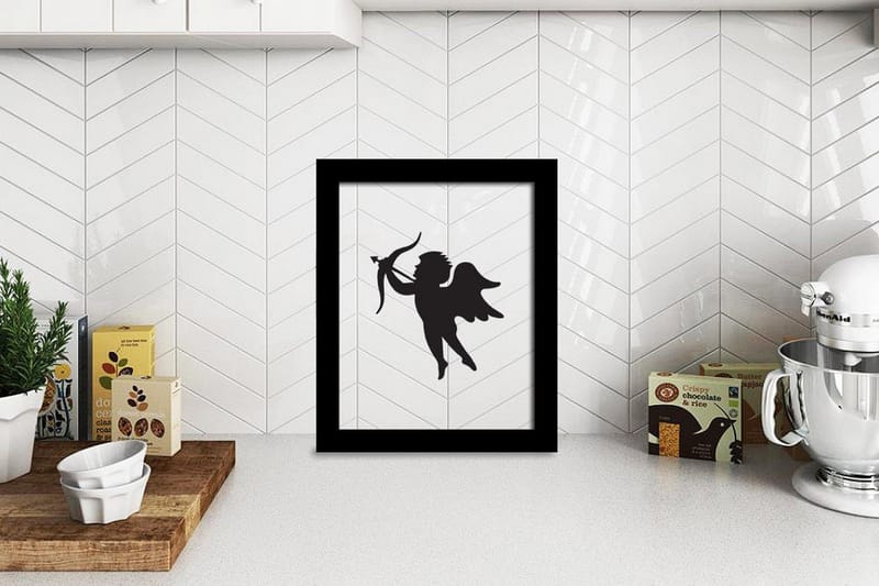 Black Cupid Illustrasjon Svat/Hvit 2 - 23x28 cm - Innredning - Bilder & kunst - Posters