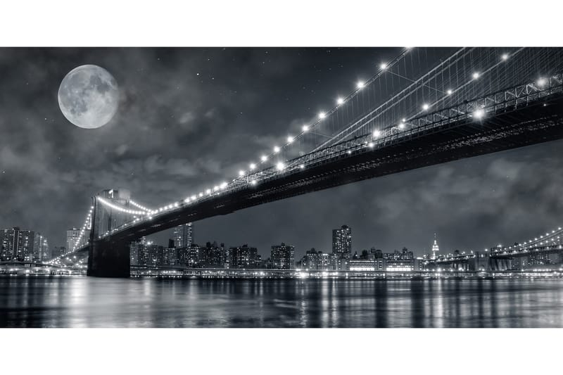 Bridge To Manhattan Foto Svart/Grå 1 - 140x70 cm - Innredning - Bilder & kunst - Posters