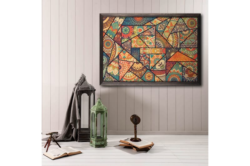 Colourful Mosaic Abstract/Colourful Flerfarget - 70x50 cm - Innredning - Bilder & kunst - Lerretsbilder