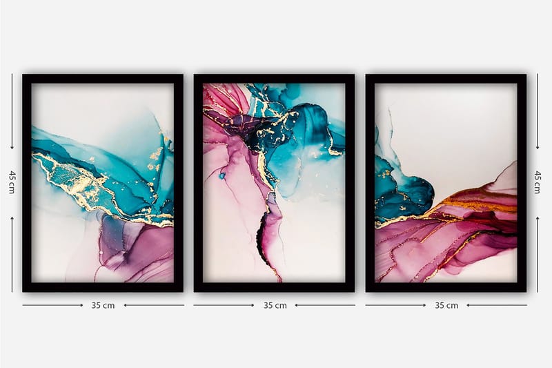 Decorative Framed Painting (3 Pieces) 35x45 - Innredning - Bilder & kunst - Posters