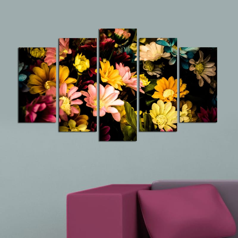Dekorativ MDF-maling 5-Deler 20x60 cm - Flerfarget - Innredning - Bilder & kunst - Posters
