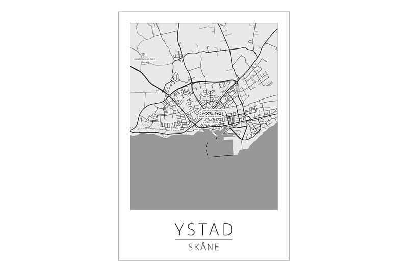 Ystad Bykart Poster - 50x70 cm - Innredning - Bilder & kunst - Posters - Kart & byer plakat