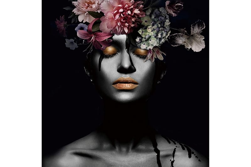 Akrylbilde Flower Woman III Glass/Svart/Flerfarget - 120x80 cm - Innredning - Bilder & kunst