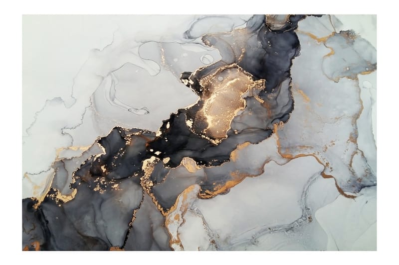 Akrylbilde Golden Tide Glass/Svart/Hvit/Guld - 80x120 cm - Innredning - Bilder & kunst