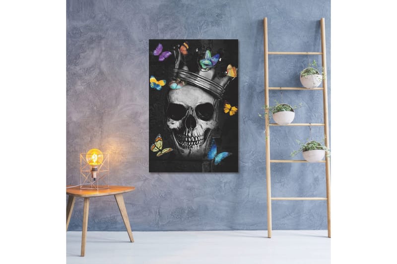 Akrylbilde Skull I Glass/Svart/Flerfarget - 120x80 cm - Innredning - Bilder & kunst