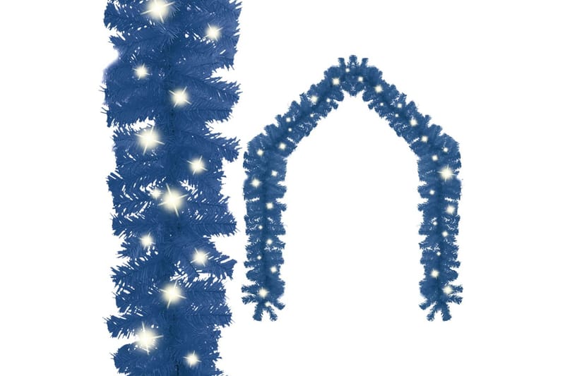 Julekrans med LED-lys 10 m blå - Blå - Innredning - Dekorasjon