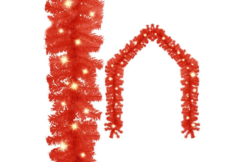 Julekrans med LED-lys 20 m röd - Röd - Innredning - Dekorasjon - Festdekorasjon - Girlander