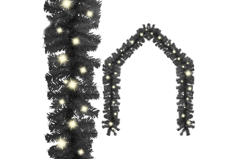 Julekrans med LED-lys 20 m svart - Svart - Innredning - Dekorasjon - Festdekorasjon - Girlander