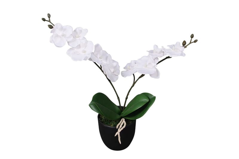 Kunstig Orkidé med Potte 30 cm Hvit - Hvit - Innredning - Dekorasjon - Kunstige planter