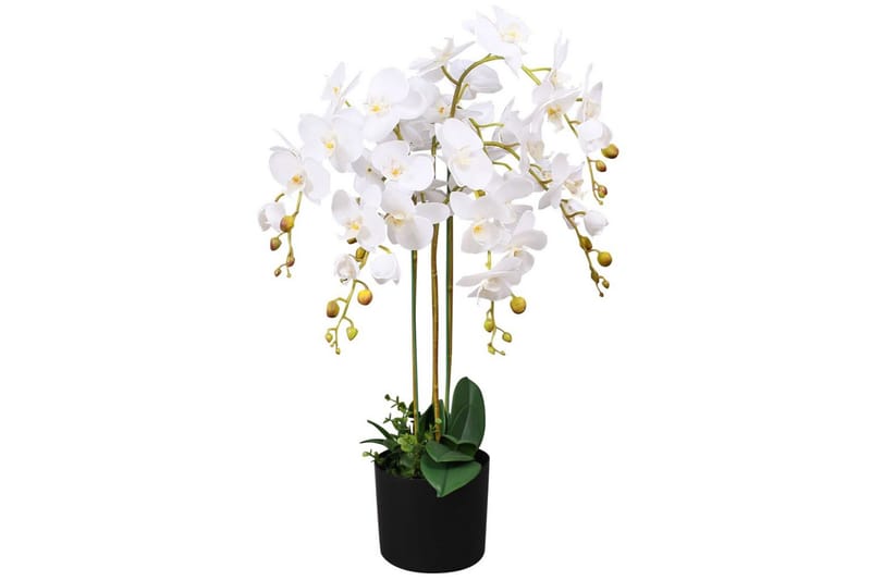 Kunstig Orkidé med Potte 75 cm Hvit - Hvit - Innredning - Dekorasjon - Kunstige planter