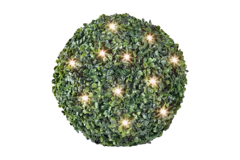 Kunstig rund busk 27 cm med solcelledrevet lys 2stk - Innredning - Dekorasjon - Kunstige planter