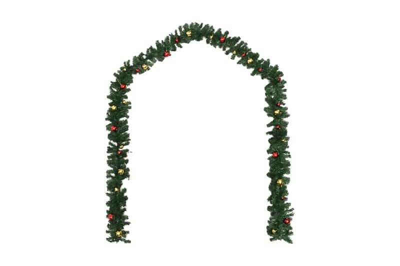 Julegarland med kuler 4 stk grønn 270 cm PVC - grönn - Innredning - Dekorasjon - Festdekorasjon - Nyttårsdekorasjon