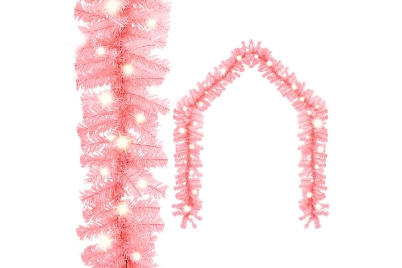 Julekrans med LED-lys 10 m rosa - Rosa - Innredning - Dekorasjon - Festdekorasjon - Nyttårsdekorasjon