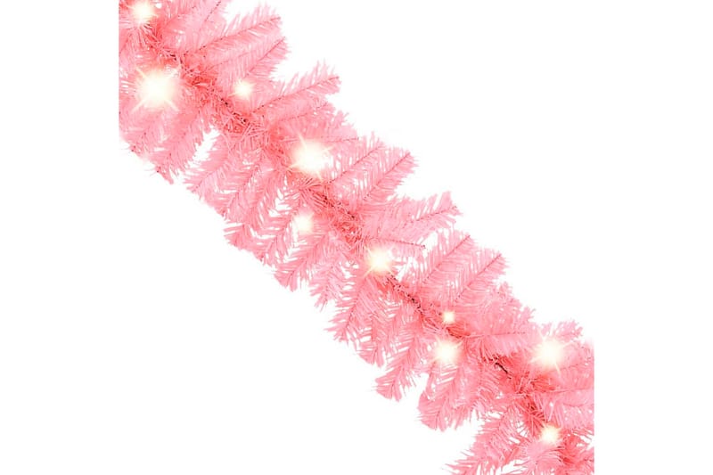 Julekrans med LED-lys 10 m rosa - Rosa - Innredning - Dekorasjon