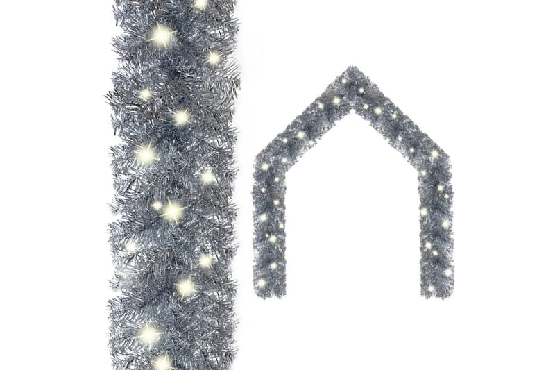 Julekrans med LED-lys 10 m sølv - Silver - Innredning - Dekorasjon - Festdekorasjon - Nyttårsdekorasjon