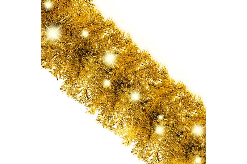 Julekrans med LED-lys 20 m gull - Gull - Innredning - Dekorasjon