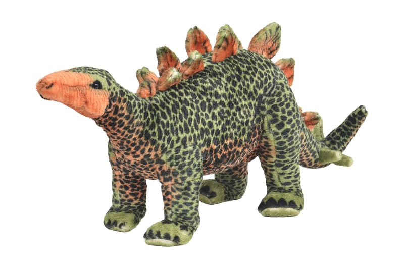 Stående lekedinosaur stegosaurus grønn og oransje XXL - Innredning - Innredning barnerom - Leketøy - Babyleketøy