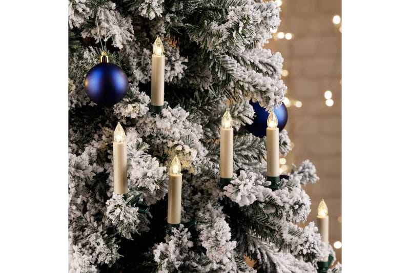HI Trådløse mini LED-stearynlys med fjernkontroll 10 stk - Hvit - Innredning - Julepynt & helgedekorasjon - Julepynt & juledekorasjon - Plastjuletre