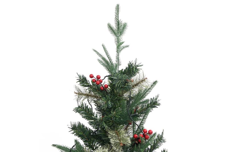 Juletre med lysdioder og kongler grønn 225 cm PVC og PE - Innredning - Julepynt & helgedekorasjon - Julepynt & juledekorasjon - Plastjuletre