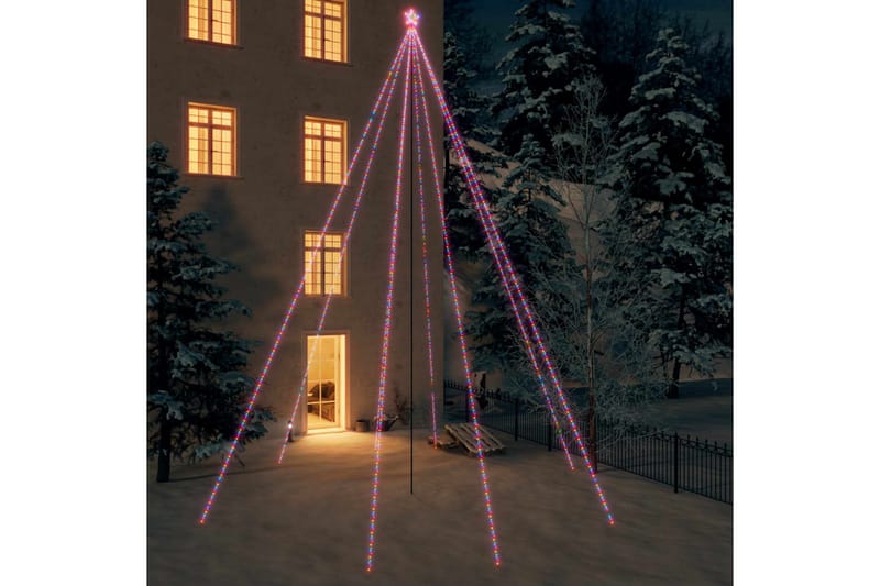 Juletrelys innendørs utendørs 1300 LED flerfarget 8 m - Flerfarget - Belysning - Julebelysning - Julelys ute