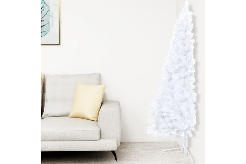 Kunstig halvt juletre med fot hvit 180 cm PVC - Innredning - Julepynt & helgedekorasjon - Julepynt & juledekorasjon - Plastjuletre