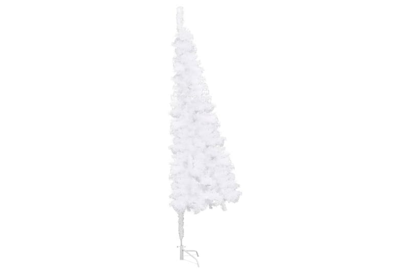 Kunstig hjørnejuletre med LED og kulesett hvit 150 cm PVC - Innredning - Julepynt & helgedekorasjon - Julepynt & juledekorasjon - Plastjuletre