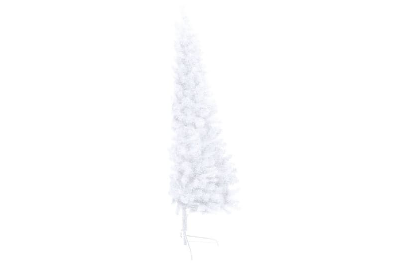 Kunstig juletre halvt med lysdioder og kuler 210 cm hvit - Innredning - Julepynt & helgedekorasjon - Julepynt & juledekorasjon - Plastjuletre