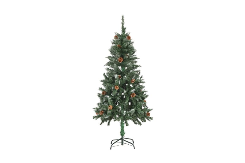 Kunstig juletre med furukongler og hvitt glitter 150 cm - grønn - Innredning - Julepynt & helgedekorasjon - Julepynt & juledekorasjon - Plastjuletre