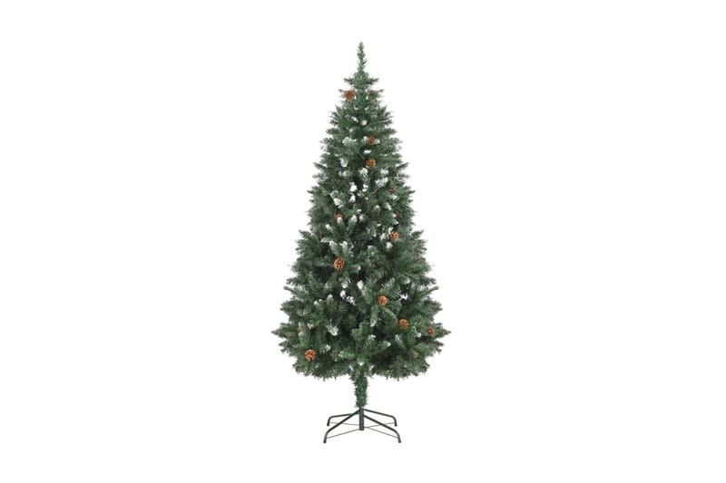 Kunstig juletre med furukongler og hvitt glitter 180 cm - grønn - Innredning - Julepynt & helgedekorasjon - Julepynt & juledekorasjon - Plastjuletre