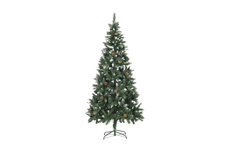 Kunstig juletre med furukongler og hvitt glitter 210 cm - grønn - Innredning - Julepynt & helgedekorasjon - Julepynt & juledekorasjon - Plastjuletre