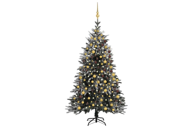 Kunstig juletre med LED kulesett flokket snø 240 cm PVC & PE - Innredning - Julepynt & helgedekorasjon - Julepynt & juledekorasjon - Plastjuletre