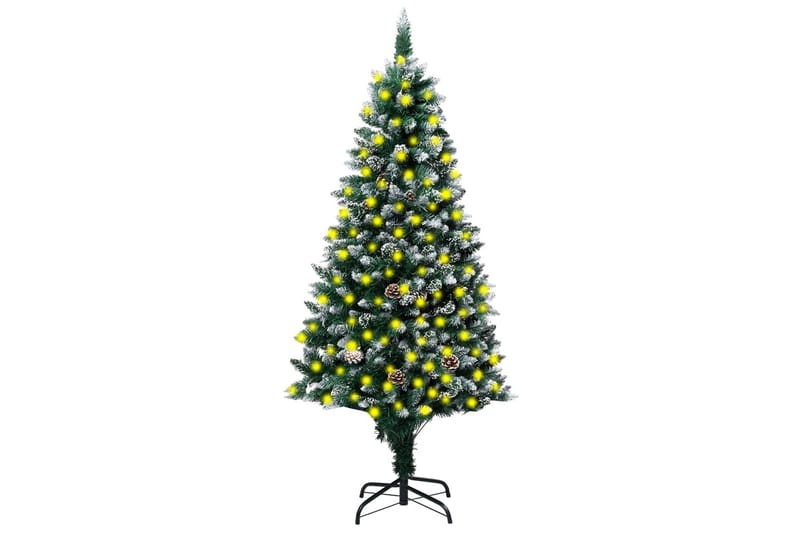 Kunstig juletre med LED og furukongler og hvit snø 210 cm - Innredning - Julepynt & helgedekorasjon - Julepynt & juledekorasjon - Plastjuletre