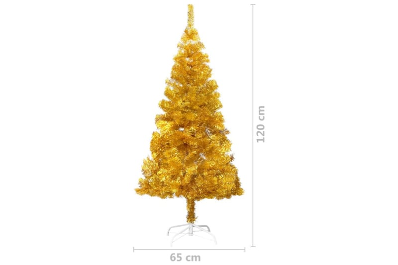 Kunstig juletre med LED og kulesett 120 cm PET gull - Innredning - Julepynt & helgedekorasjon - Julepynt & juledekorasjon - Plastjuletre